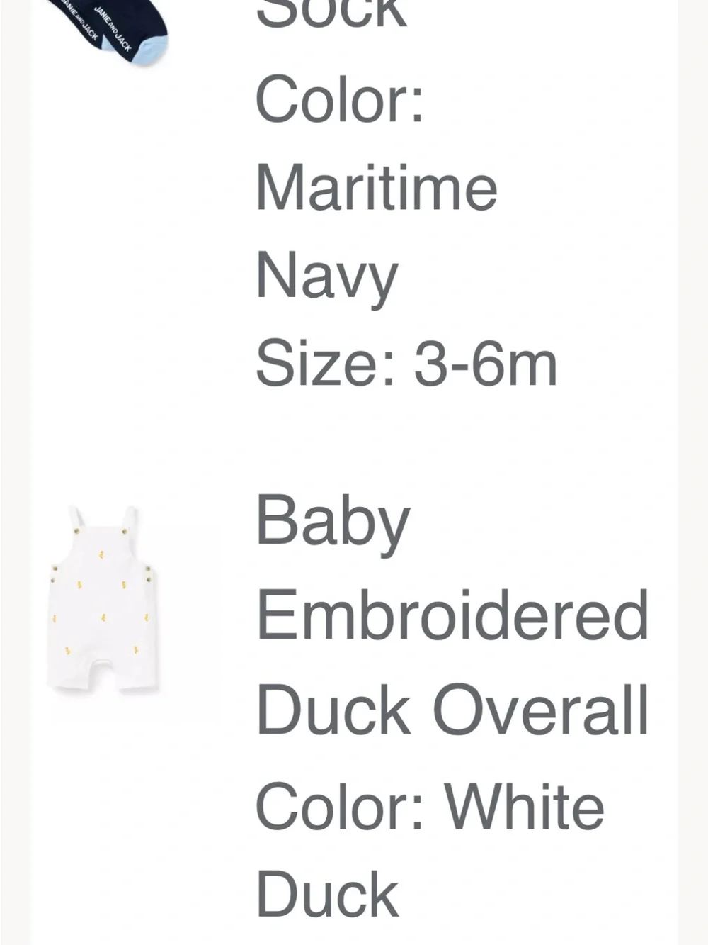 Janie and Jack duck embroidered boy, overalls, new in pack size 6-12 months